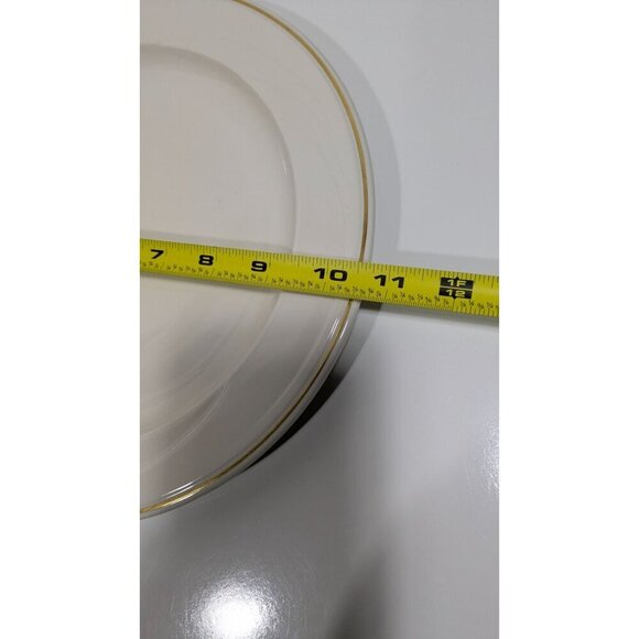 Syracuse China White Ceramic Plate Gold Trim Elegant Design Dinnerware - Picture 3 of 5